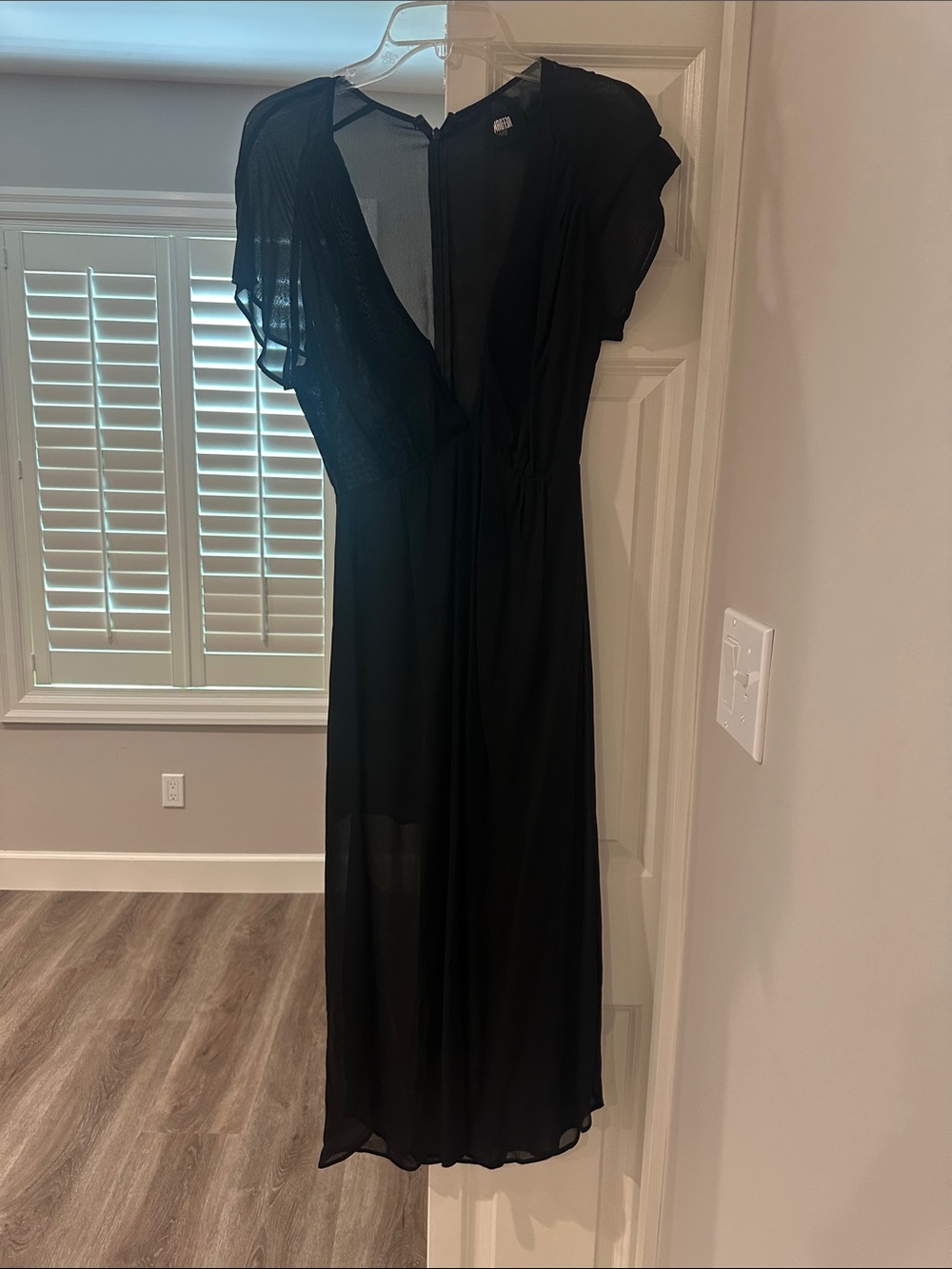Reformation Black Sheer Maxi Dress